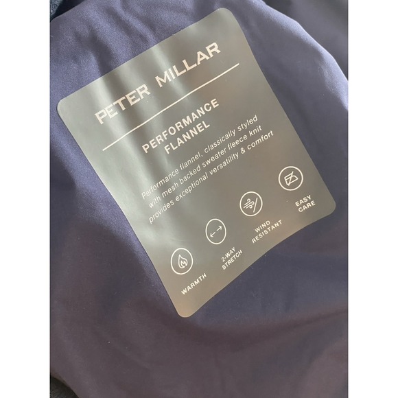 Peter Millar Fuse Elite Flannel Hybrid Vest Men Size Medium Plaid Blue Golf New - Picture 9 of 11